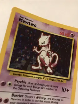 Pokemon Mewtwo TCG Base Set Holo Unlimited Rare Card 10/102 - Image 2