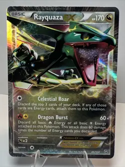 MP- Rayquaza EX 85/124 Holofoil Dragons Exalted AUTHENTIC Pokemon Card - Image 1
