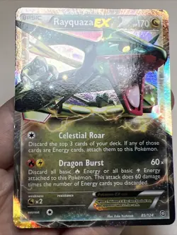 MP- Rayquaza EX 85/124 Holofoil Dragons Exalted AUTHENTIC Pokemon Card - Image 3