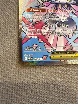 Pokemon Mega Diancie EX Full Art Holo Card 267/217 270 HP 120x Attack English - Image 5