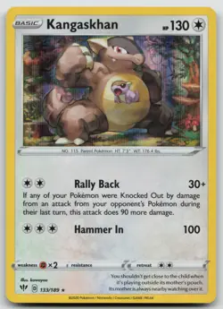 Pokemon Card Kangaskhan HOLO BLEED Rare SWSH03: Darkness Ablaze 133/189 - Image 1
