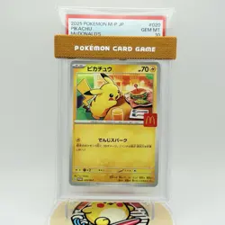 SP SET of 2 PSA 10 Pikachu 020/M-P McDonald's Happy Set Promo 2025 Pokemon Card - Image 1