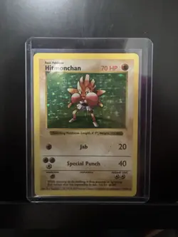 Pokemon TCG Hitmonchan Holo Rare Shadowless Card Base Set - Image 1