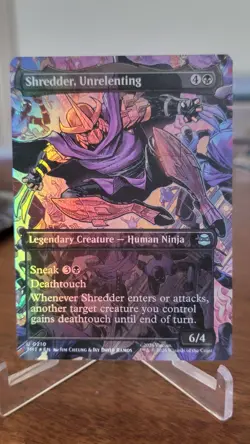 Shredder, Unrelenting (Borderless) #210 (Foil) (NM) TMT Magic MTG - Image 1