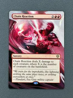 Chain Reaction MTG Lorwyn Eclipsed Commander Hand Painted Borderless Altered Art - Image 1