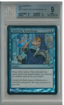 1998 MTG Magic the Gathering BGS 9 Foil Thirst for Knowledge Mirrodin Scarce - Image 1