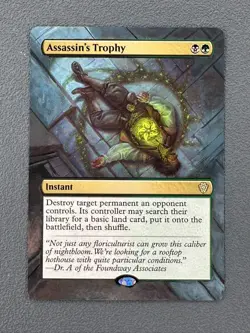 Assassins Trophy MTG Lorwyn Eclipsed Commander Hand Painted Extended Altered Art - Image 1