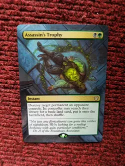 Assassins Trophy MTG Lorwyn Eclipsed Commander Hand Painted Extended Altered Art - Image 2