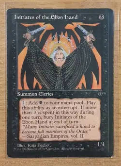 1994 MAGIC THE GATHERING FALLEN EMPIRES INITIATES OF THE EBON HAND (KAJA) TD25 - Image 1