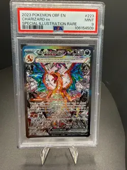 Pokemon TCG Scarlet & Violet Obsidian Flames Charizard EX Card 223/197 PSA 9 - Image 1