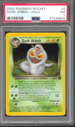 2000 POKEMON ROCKET #2 DARK ARBOK HOLO PSA 7 - Image 1