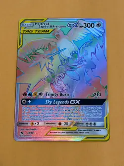 2019 Pokemon SM Hidden Fates Moltres Zapdos Articuno FA Rainbow #69/68 NM - Image 1