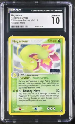CGC 10 Meganium EX Unseen Forces 9/115 Reverse Holo Stamped Pokemon Card - Image 1