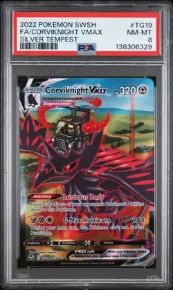 Fa/Corviknight Vmax Pokemon Sword & Shield Silver Tempest TG19 NM PSA 8 - Image 1