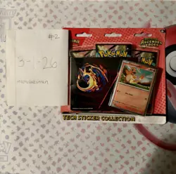 Pokemon Ascended Heroes Tech Sticker Collection Charmander New Sealed IN-HAND #2 - Image 1