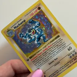 Pokemon MACHAMP 1st Edition HOLO and SHADOWLESS 8/102 RARE Vintage 1999 Base Set - Image 2