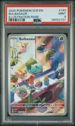 Bulbasaur #143 - Pokemon Stellar Crown Illustration Rare - PSA 9 - Image 1
