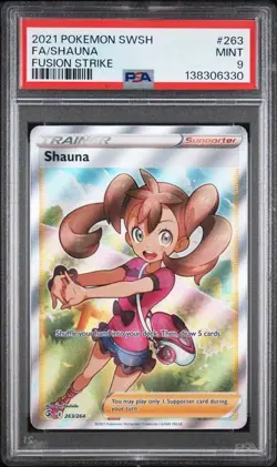 2021 Pokemon Sword & Shield Shauna #263 Fusion Strike Mint English PSA 9 - Image 1