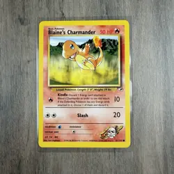 2000 POKEMON GYM HEROES BLAINE'S CHARMANDER 61/132 COMMON LP - Image 1