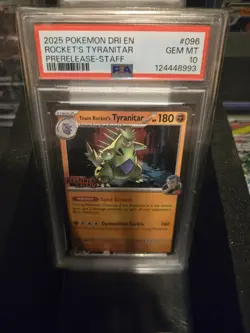 Pokemon Team Rocket's Tyranitar [Staff] Destined Rivals Prerelease Holo PSA 10 … - Image 1