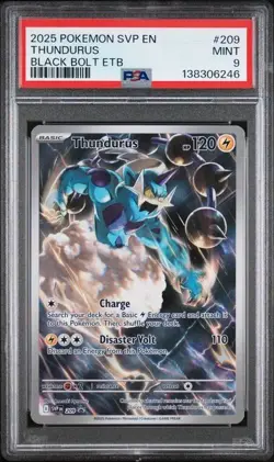 2025 POKEMON SVP EN-SV BLACK STAR PROMO #209 THUNDURUS PSA 9 - Image 1