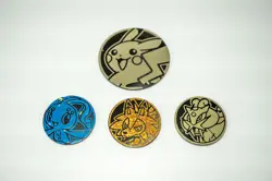 Pokemon Official TCG Coins Lot Of 4, Pikachu Manaphy Lycanroc Raikou - Image 1