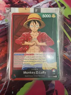 Monkey D. Luffy OP01-003 Pre-Errata One Piece Deck Sealed “Not For Sale” Stamp - Image 1