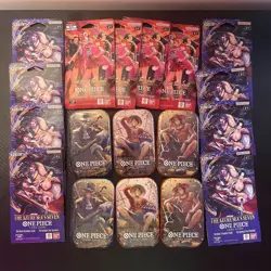 One Piece TCG Heroines Edition EB-03 Vol. 2 Tin Azure Seas Seven 4 Pack Lot - Image 1