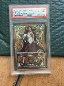 2025 ONE PIECE OP11 A FIST OF DIVINE SPEED - SHANKS SP ALT ART ST16-004 - PSA 10 - Image 1