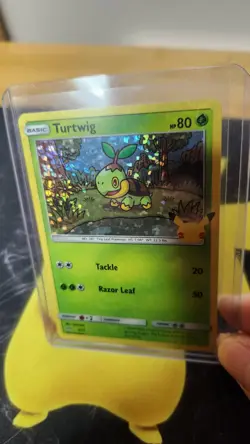 Turtwig HEAVY HOLO BLEED 4/25 2021 McDonald's 25th Anniversary Pokemon Card - Nm - Image 2