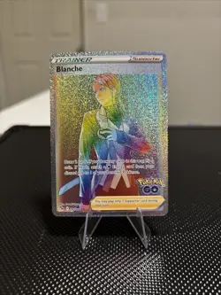 Pokemon TCG Blanche Holo Rainbow Secret Rare Supporter Card 082/078 Pokemon Go - Image 1