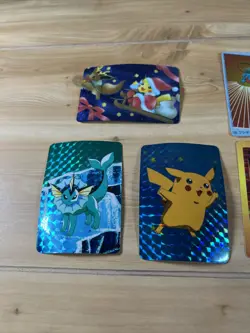 Vintage Japanese Bandai Vending Pokemon Holo Sticker Card! Christmas Pikachu ￼ - Image 4
