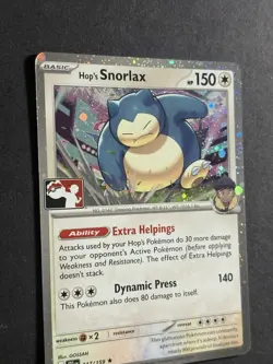 Hop's Snorlax 117/159 Cosmo Holo Play! Pokemon Prize Pack Series 8 Pokemon Card - Image 2