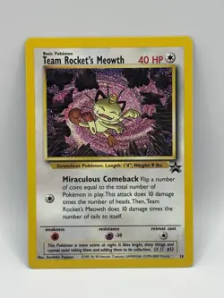 Pokemon Card WoTC Black Star Promo Team Rocket's Meowth #18 - Image 1