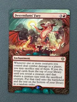 Descendants' Fury Lorwyn Eclipsed Commander Hand Painted Borderless Altered Art - Image 1