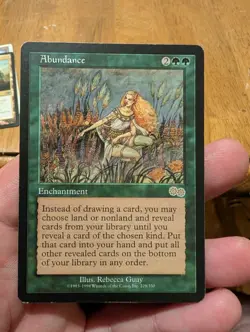 Magic: The Gathering Abundance Rare Urza's Saga Enchantment Green 1998 Rebecca … - Image 1