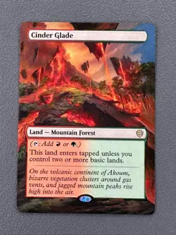 Cinder Glade MTG Lorwyn Eclipsed Hand Painted Borderless Extended Altered Art v - Image 1
