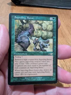 Magic: The Gathering Saproling Burst Rare Nemesis Enchantment Green Carl Critch… - Image 1