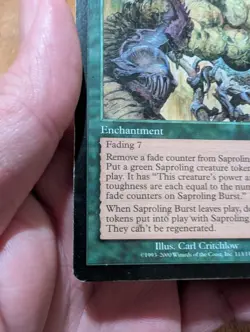 Magic: The Gathering Saproling Burst Rare Nemesis Enchantment Green Carl Critch… - Image 5