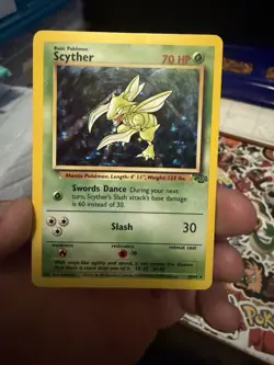 Pokemon TCG Scyther Holo Rare Card 17/130 WOTC Base Set 2 - Image 1