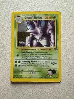 Pokemon TCG Giovanni's Nidoking Gym Challenge Holo Card 7/132 Unlimited Rare - Image 1