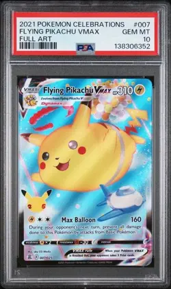 2021 Pokemon Flying Pikachu VMAX Celebrations 007/025 PSA 10 GEM MINT - Image 1