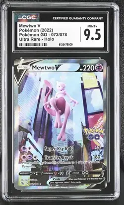 Mewtwo V (Alternate Full Art) 072/078 Pokemon GO Holo - MINT+ 9.5!! RARE FIND!! - Image 1