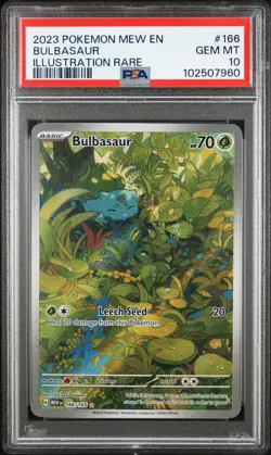 2023 POKEMON MEW EN-151 ILLUSTRATION RARE #166 BULBASAUR PSA 10 - Image 1