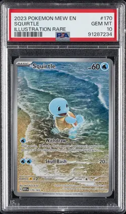 2023 POKEMON MEW EN-151 ILLUSTRATION RARE #170 SQUIRTLE PSA 10 - Image 1