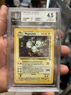 1999 POKEMON HOLO Rare MAGNETON FOSSIL BGS 4.5 Vintage - Image 1