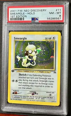 Perfect Swirl! First Edition SMEARGLE Holo Neo Discovery #11 PSA 8 Pokemon Card - Image 4