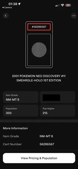 Perfect Swirl! First Edition SMEARGLE Holo Neo Discovery #11 PSA 8 Pokemon Card - Image 5