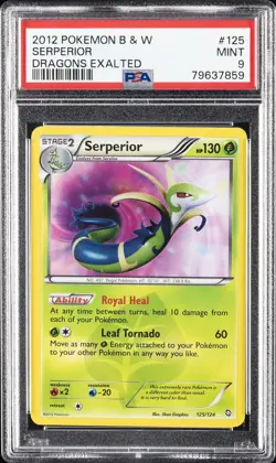 2012 POKEMON B&W DRAGONS EXALTED #125 SERPERIOR PSA 9 - Image 1