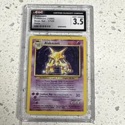 Pokemon TCG Alakazam Holo Rare CGC 3.5 Base Set 001/102 1999 English - Image 1